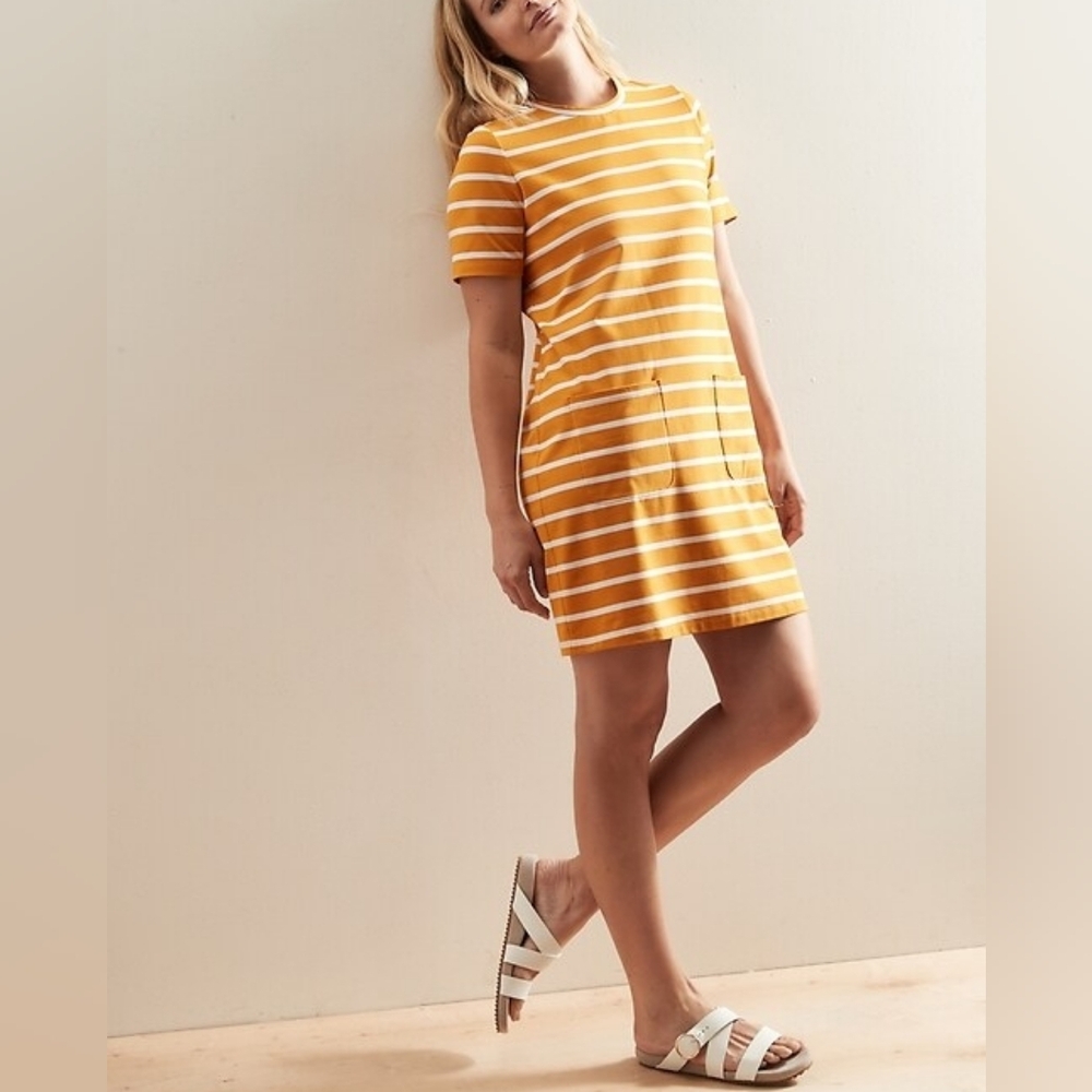 Banana Republic Classic Yellow & White Striped T-shirt Dress*Sale